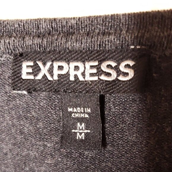 Express Womens Grey Rhinestone Sparkle Sweater Medium - Picture 4 of 5